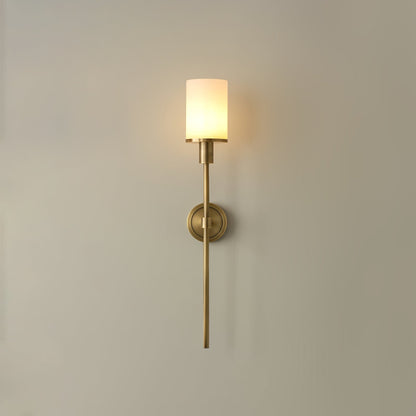 Tracie Classic Sconce ∅ 3.9″ x H 23.6″ & Alabaster / Antique Copper / Single Wall lamp