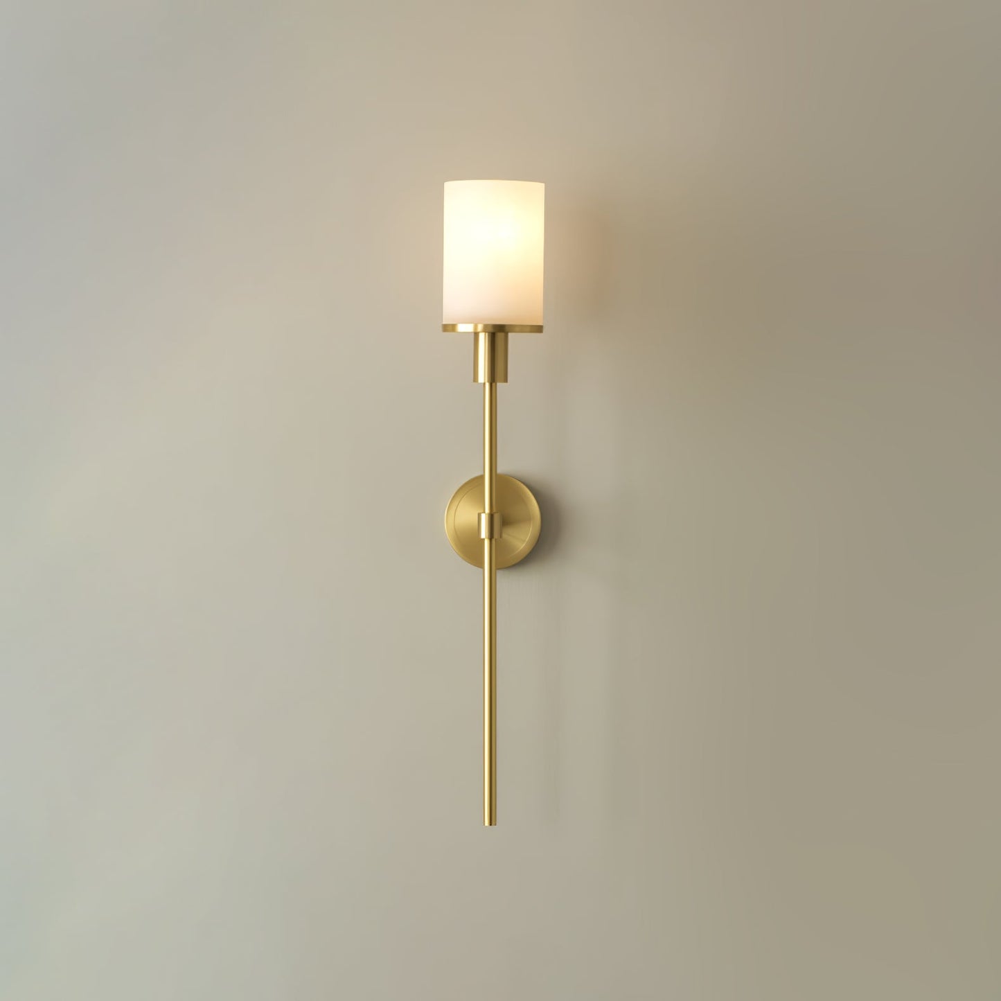 Tracie Classic Sconce ∅ 3.9″ x H 23.6″ & Alabaster / Copper / Single Wall lamp
