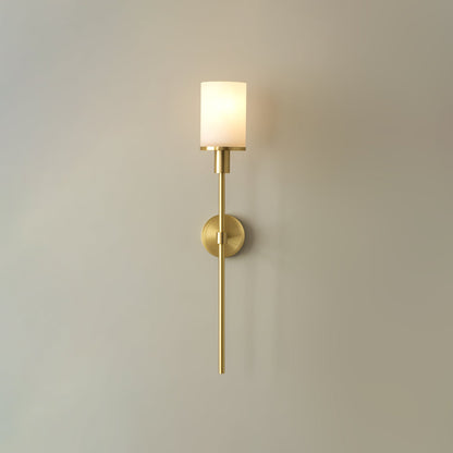 Tracie Classic Sconce ∅ 3.9″ x H 23.6″ & Alabaster / Copper / Single Wall lamp