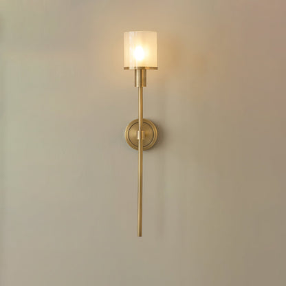 Tracie Classic Sconce ∅ 3.9″ x H 23.6″ & Glass / Antique Copper / Single Wall lamp