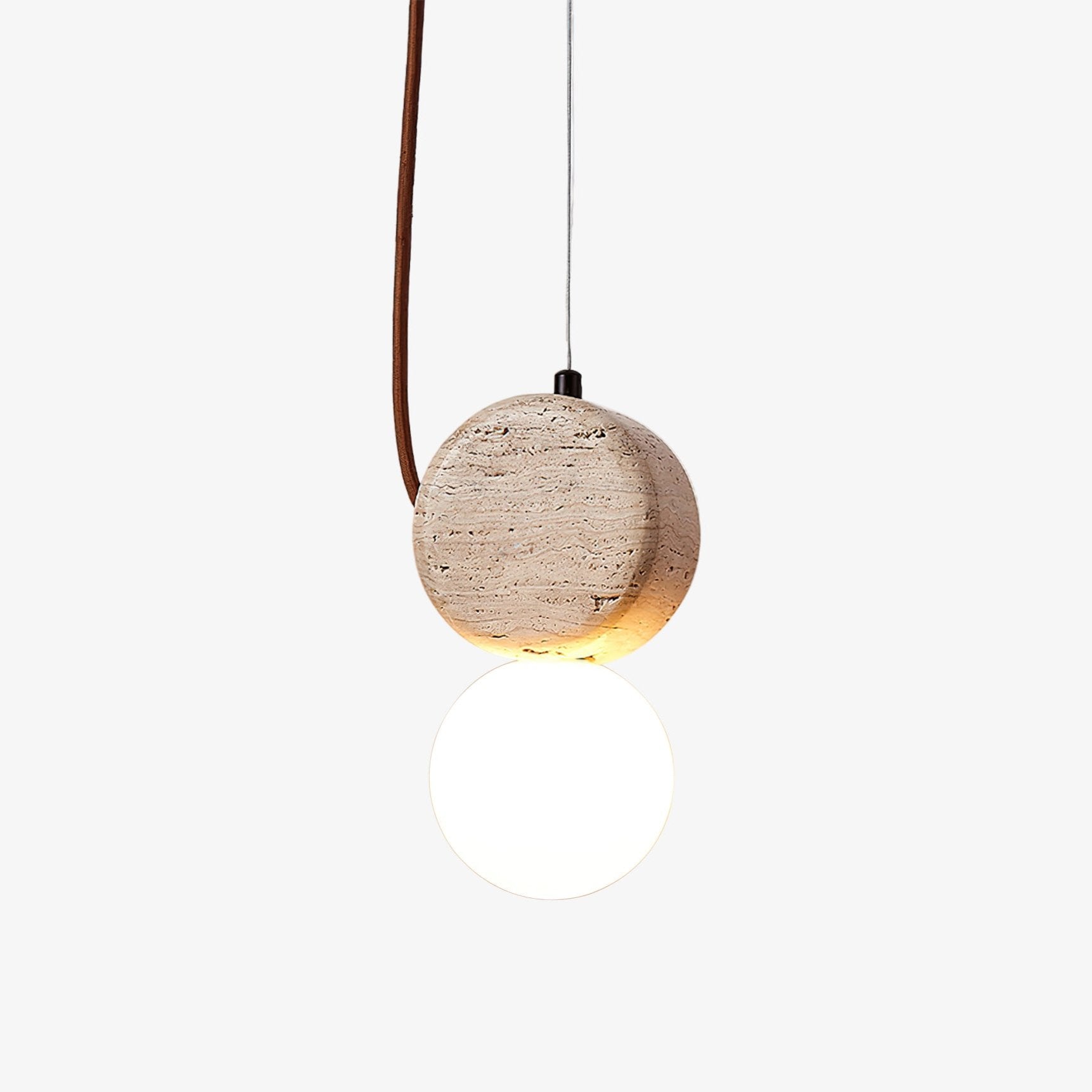 Tranquil Glow Pendant Lamp ∅ 4.3″ x H 8.3″ / Yellow Travertine pendant Lamp