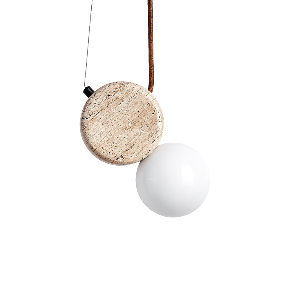 Tranquil Glow Pendant Lamp ∅ 4.3″ x H 8.3″ / Yellow Travertine pendant Lamp