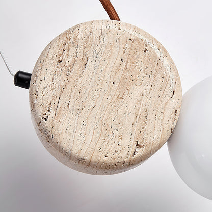 Tranquil Glow Pendant Lamp ∅ 4.3″ x H 8.3″ / Yellow Travertine pendant Lamp