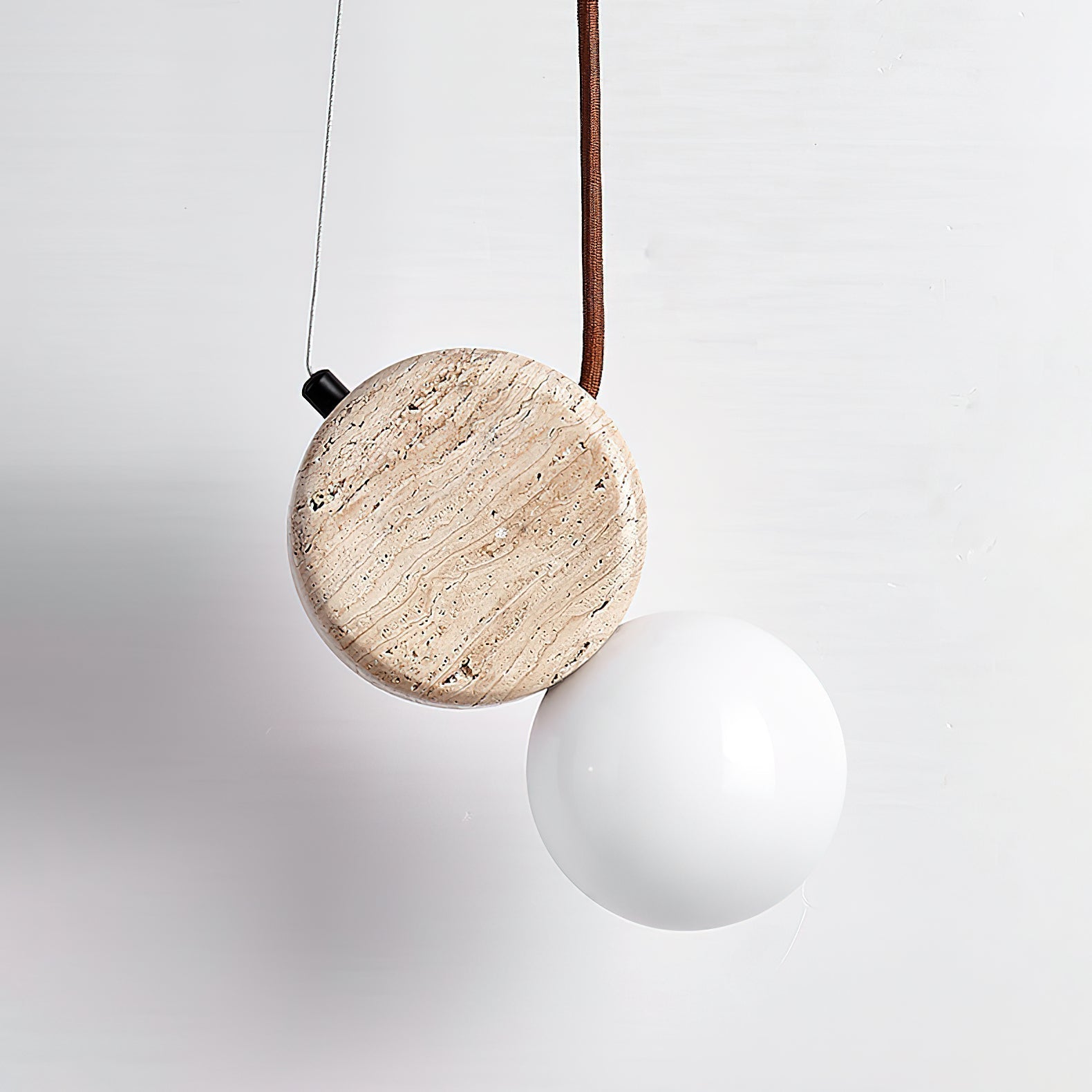 Tranquil Glow Pendant Lamp ∅ 4.3″ x H 8.3″ / Yellow Travertine pendant Lamp