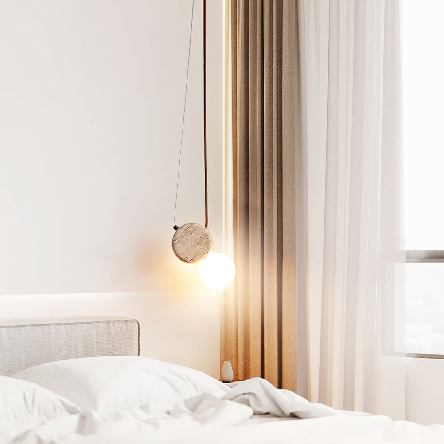 Tranquil Glow Pendant Lamp ∅ 4.3″ x H 8.3″ / Yellow Travertine pendant Lamp