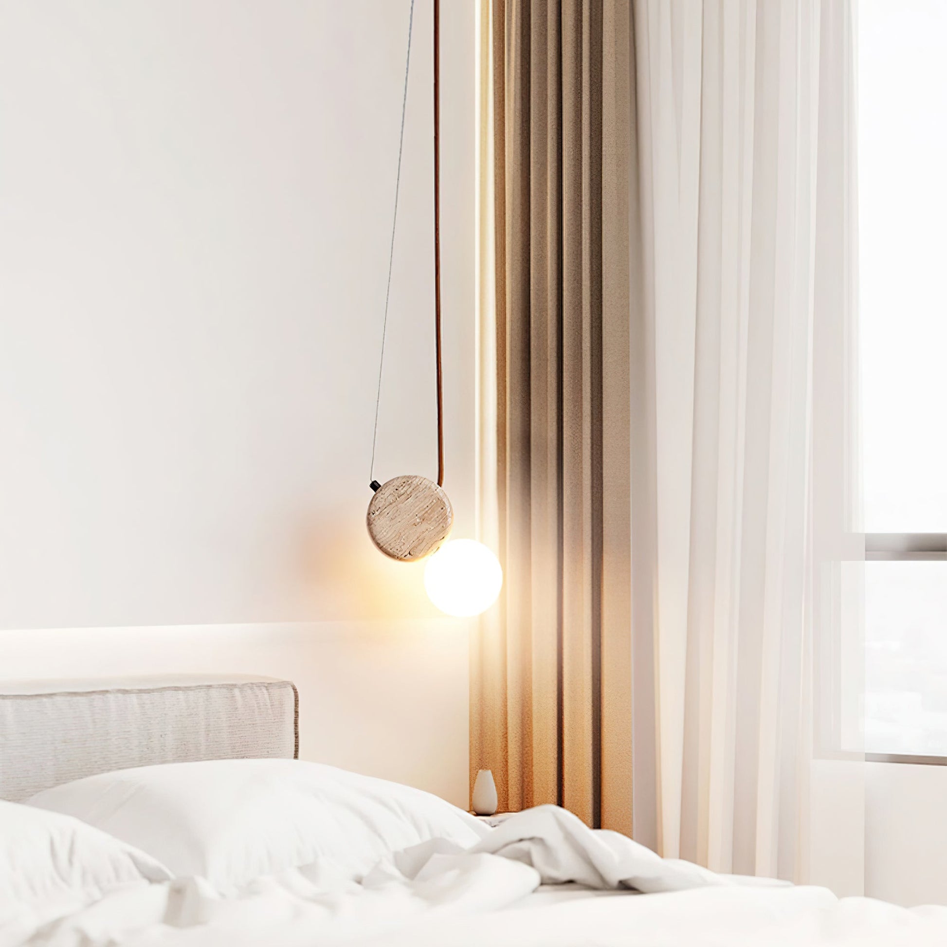 Tranquil Glow Pendant Lamp ∅ 4.3″ x H 8.3″ / Yellow Travertine pendant Lamp