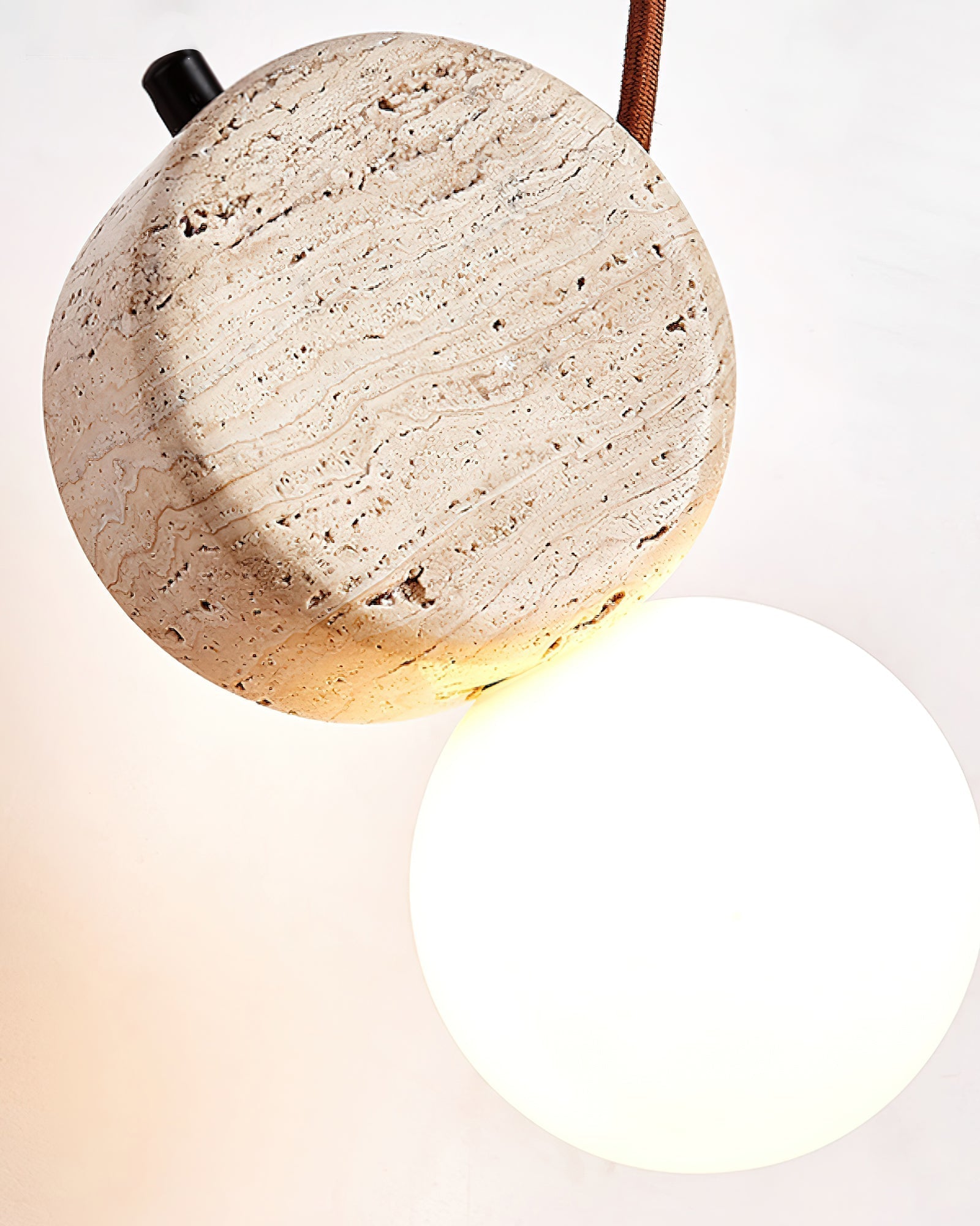 Tranquil Glow Pendant Lamp ∅ 4.3″ x H 8.3″ / Yellow Travertine pendant Lamp