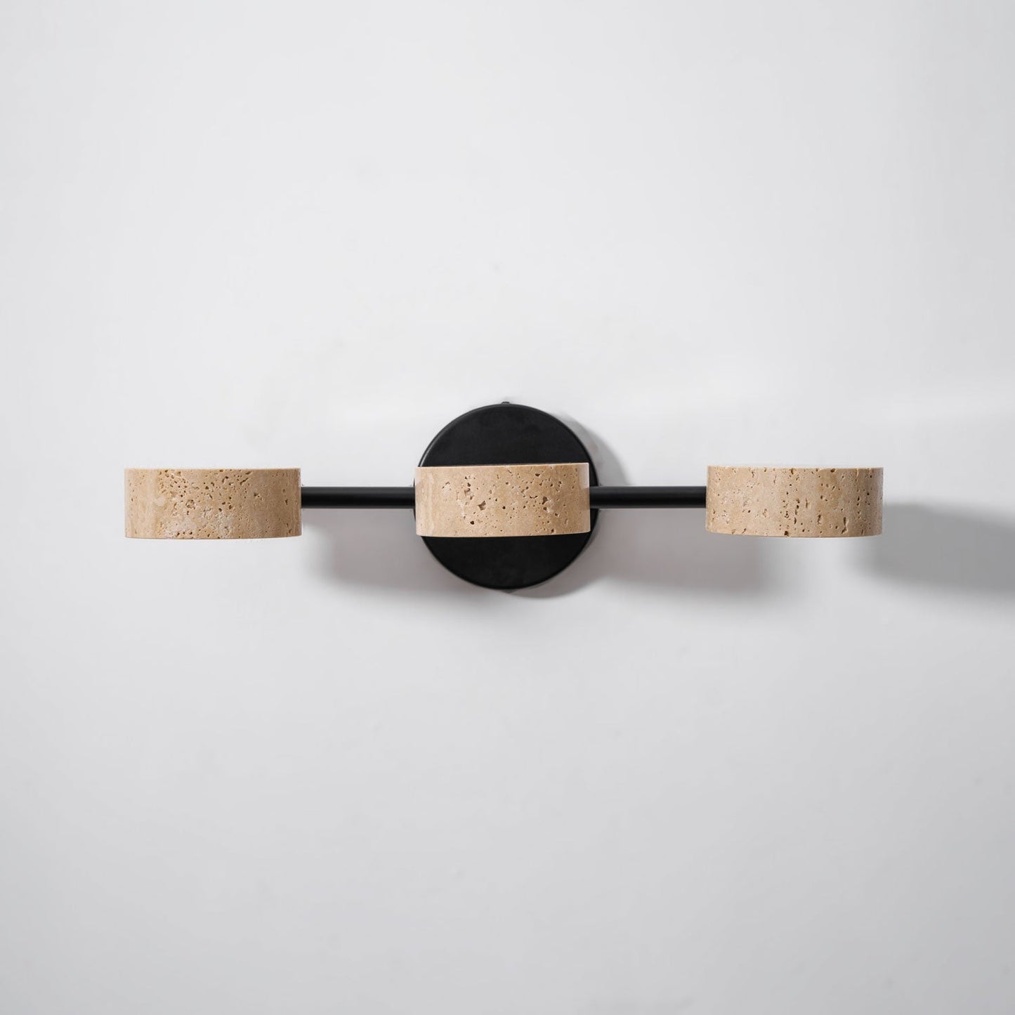 Traviso Beam Vanity Light 3-Lights ∅ 18.1″ x H 1.6″ / Yellow Travertine & Black / Warm Light 1001 Wall lamp