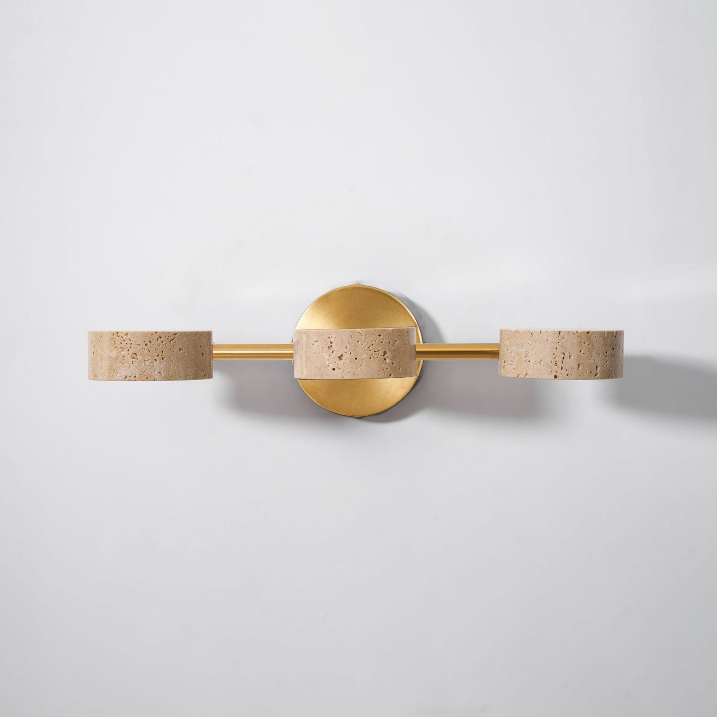 Traviso Beam Vanity Light 3-Lights ∅ 18.1″ x H 1.6″ / Yellow Travertine & Copper / Warm Light 1001 Wall lamp