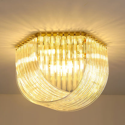 Trevi Murano Ceiling Lamp ∅ 19.7″x H 3.8″ / Gold & Clear Ceiling lamp