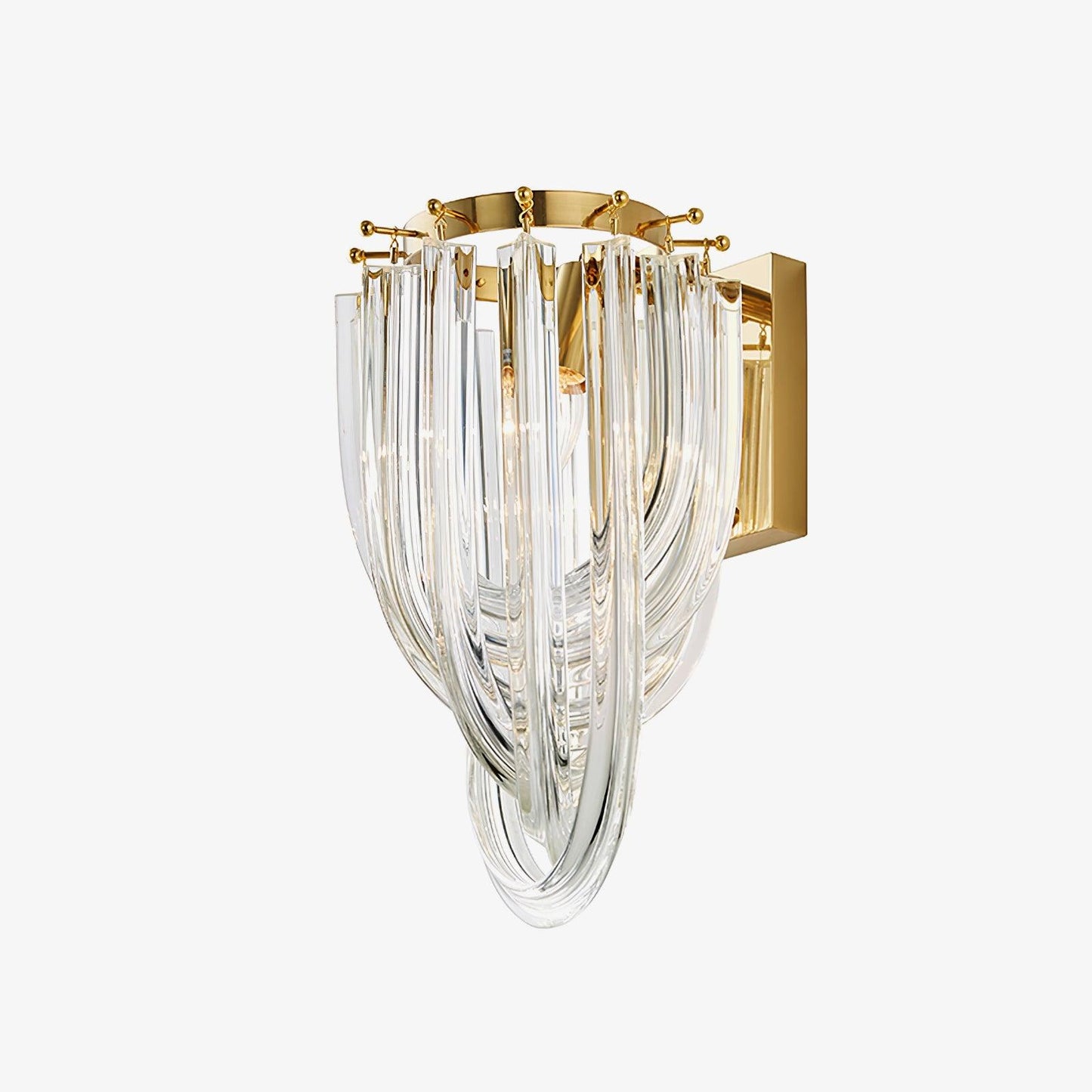 Trevi Murano Wall Lamp ∅ 9.1″ x H 15.7″ / L 23cm x H 40cm / Gold & Clear Wall lamp