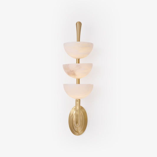 Triple Alabaster Wall Sconce ∅ 5.9″ x H 21.7″ / Dia 15cm x H 55cm / Brass & Warm Light 1001 Wall lamp