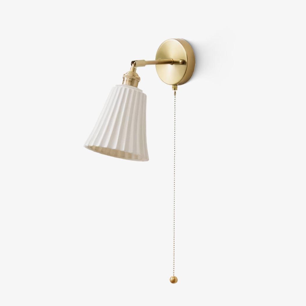 Trumpet Ceramic Wall Light ∅ 5.5″ x H 9.8″ / Dia 14cm x H 25cm / Brass & White Ceramic Wall lamp