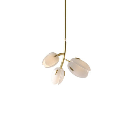 Tulip Bud Chandelier 3 Lamps ∅ ∅ 11.8″ x H 15.7″ / Gold & Frosted white 1001 Chandelier