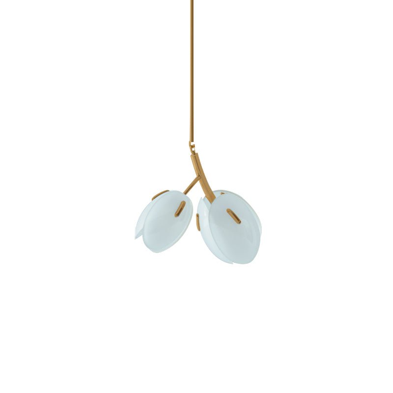 Tulip Bud Chandelier 2 Lamps ∅ 13.8″ x H 10.2″ / Gold & Frosted blue 1001 Chandelier