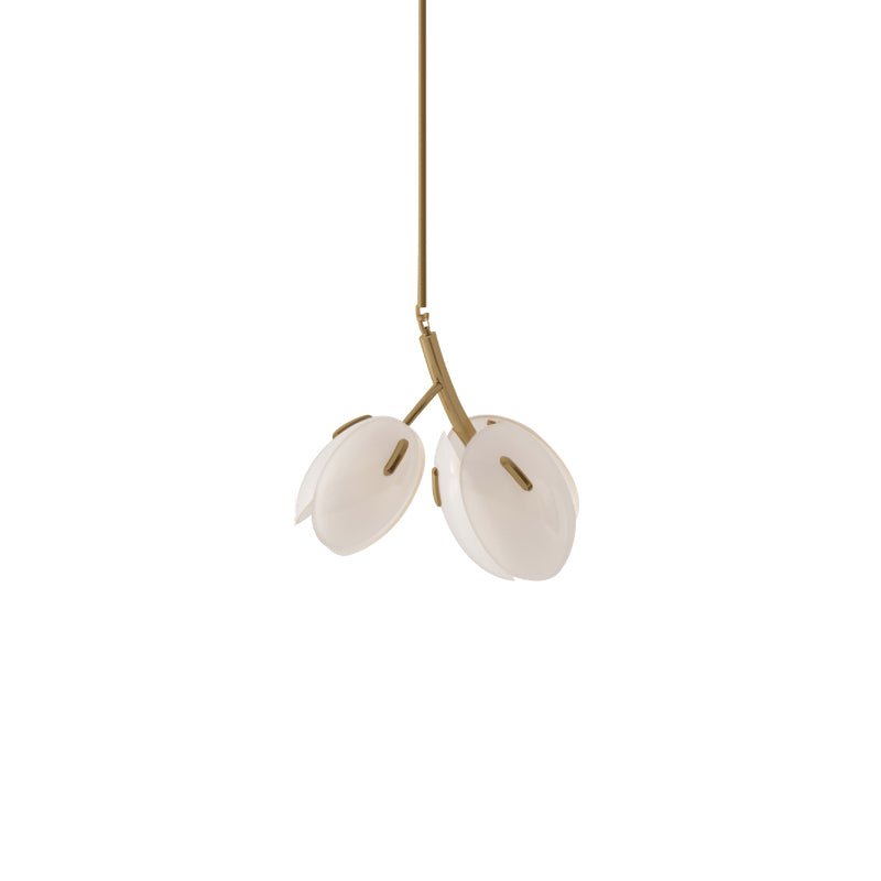 Tulip Bud Chandelier 2 Lamps ∅ 13.8″ x H 10.2″ / Gold & Frosted white 1001 Chandelier