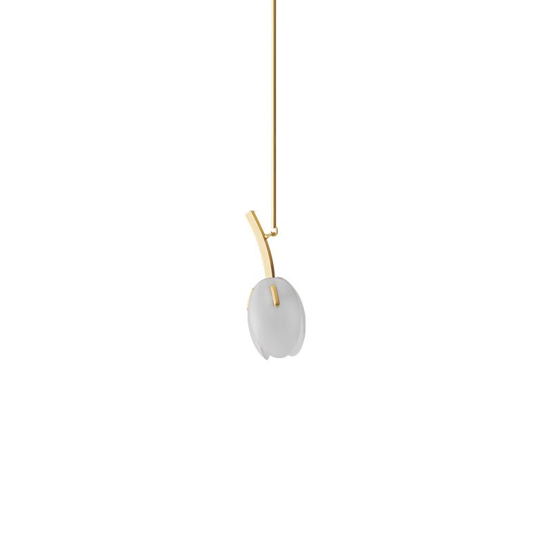 Tulip Bud Chandelier 1 Lamp ∅ 4.3″ x H 11.2″ / Gold & Frosted white 1001 Chandelier