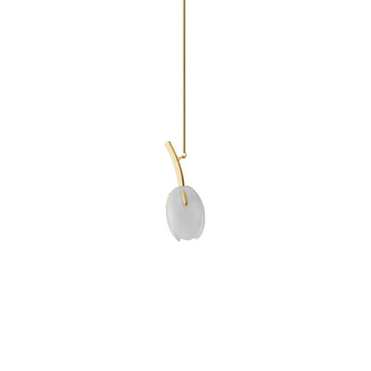 Tulip Bud Chandelier 1 Lamp ∅ 4.3″ x H 11.2″ / Gold & Frosted white 1001 Chandelier