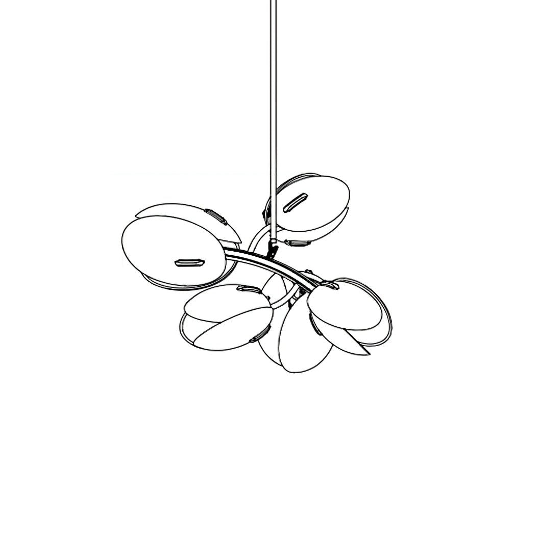 Tulip Bud Chandelier 5 Lamps ∅ 23.6″ x H 16.5″ / Gold & Frosted white 1001 Chandelier
