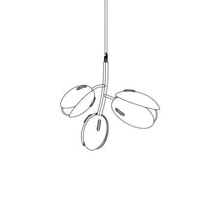 Tulip Bud Chandelier 3 Lamps ∅ ∅ 11.8″ x H 15.7″ / Gold & Frosted pink 1001 Chandelier