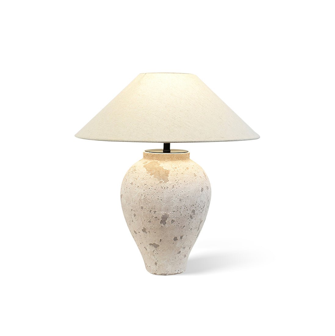 Tuscan Stone Table Lamp ∅ 17.7″ x H 22″ / Dia 45cm x H 56cm / Beige / US Plug Table lamp