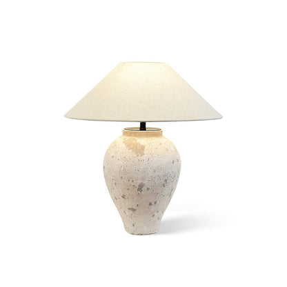 Tuscan Stone Table Lamp ∅ 17.7″ x H 22″ / Dia 45cm x H 56cm / Beige / US Plug Table lamp