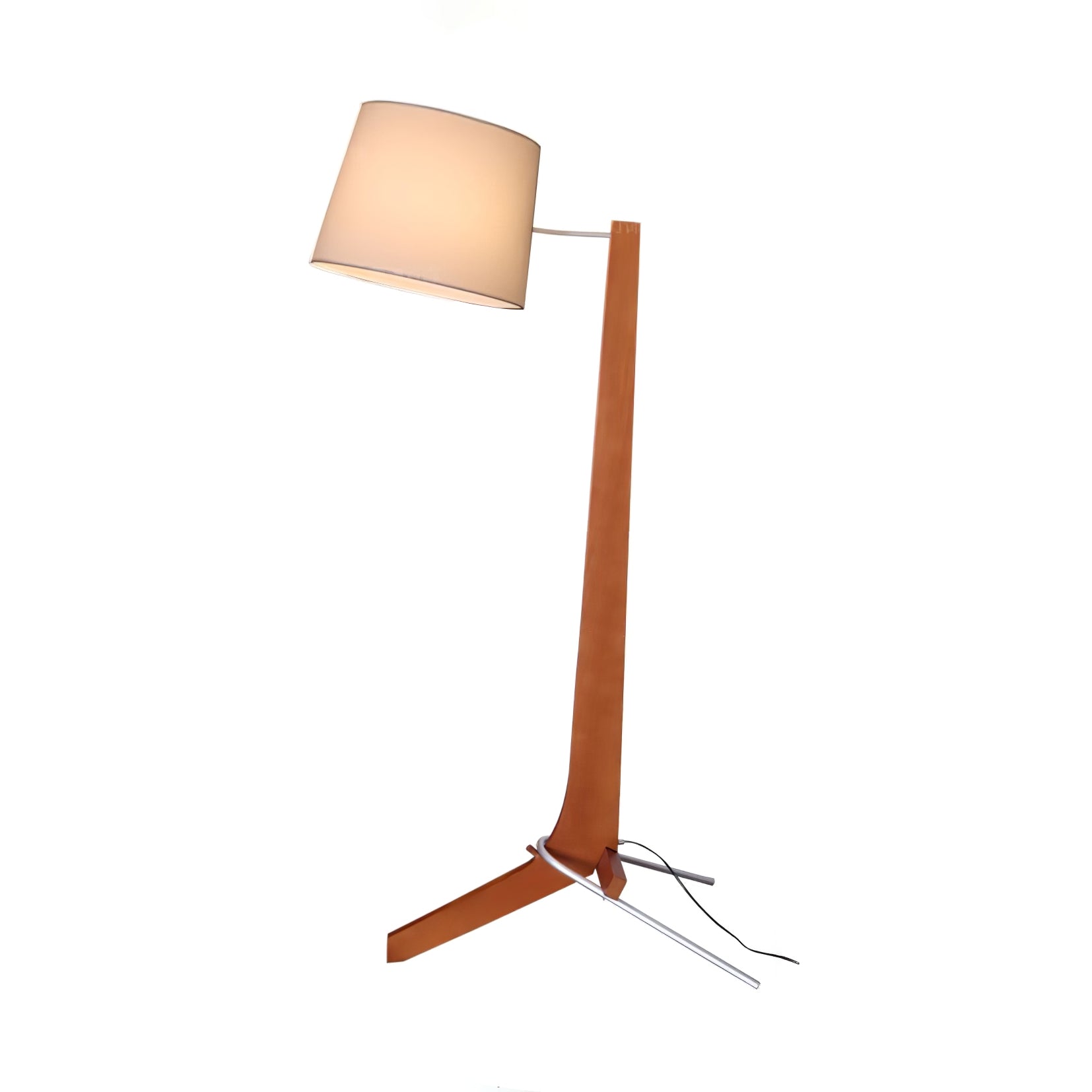 Tusk Arc Floor Lamp ∅ 35.4″ x H 64.9″ / Walnut Color & White / US Plug Floor lamp