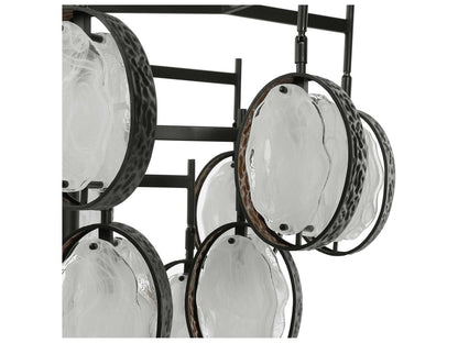 Uttermost 15-Light Maxin Chandelier in Dark Hammered Bronze with Golden Interiors