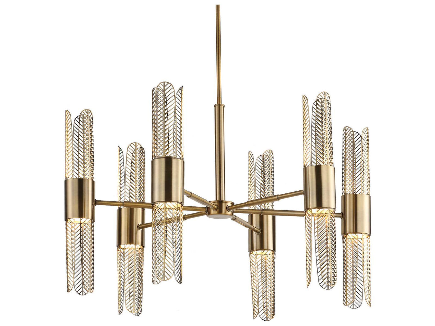 Uttermost Cret 12-Light LED Chandelier in Oxidized Brass Finish