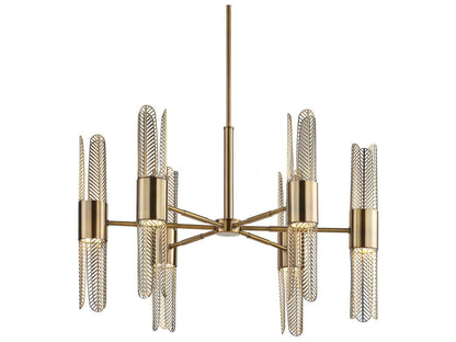 Uttermost Cret 12-Light LED Chandelier in Oxidized Brass Finish