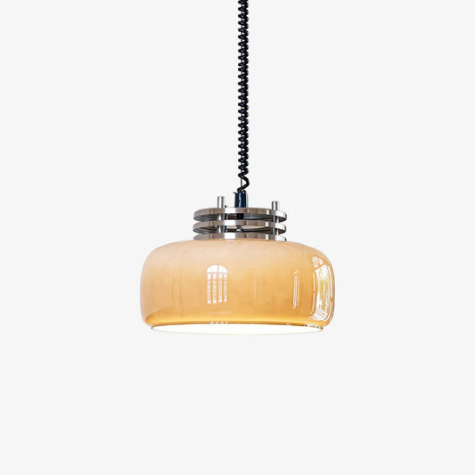 Ebb Pendant Lamp ∅ 13.8″ x H 9.4″ / Dia 35cm x H 24cm / Chrome & Light brown Pendant light