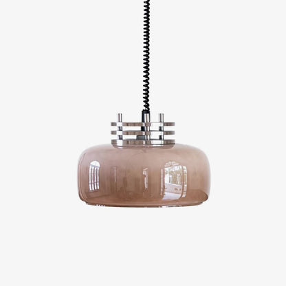 Ebb Pendant Lamp ∅ 13.8″ x H 9.4″ / Dia 35cm x H 24cm / Chrome & Light brown Pendant light