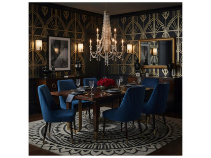 Varaluz Barcelona 2-Tier 9-Light Crystal Chandelier Brass