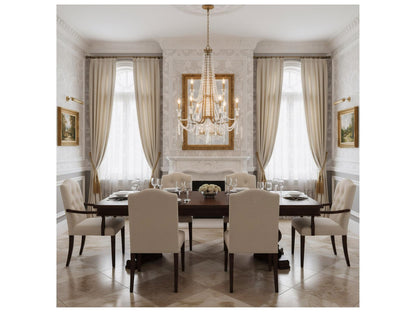 Varaluz Barcelona 2-Tier 9-Light Crystal Chandelier Brass