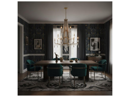 Varaluz Barcelona 3-Tier 12-Light Crystal Chandelier Brass