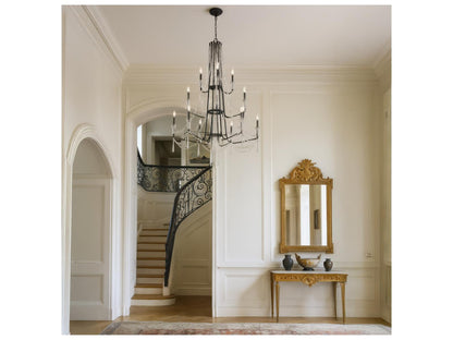 Varaluz Barcelona 3-Tier 12-Light Crystal Chandelier Onyx