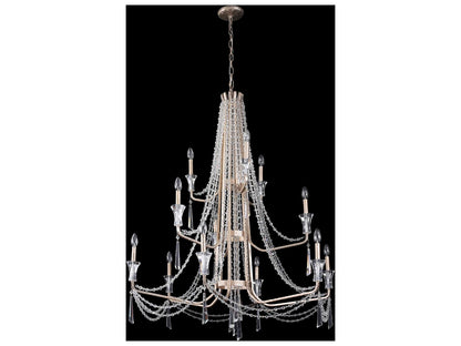Varaluz Barcelona 3-Tier 12-Light Crystal Chandelier Transcend Silver