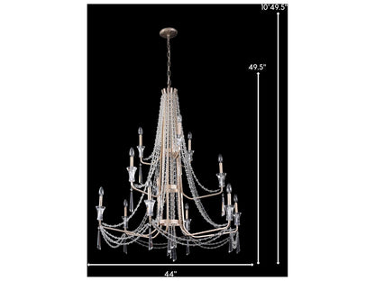 Varaluz Barcelona 3-Tier 12-Light Crystal Chandelier Transcend Silver