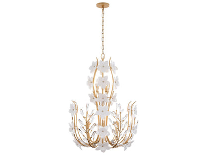 Varaluz Petal Court Chandelier French Gold 9-Light 26"W x 34.13"H