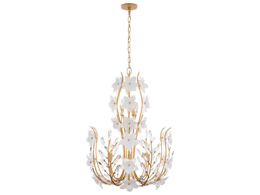 Varaluz Petal Court Chandelier French Gold 9-Light 26"W x 34.13"H