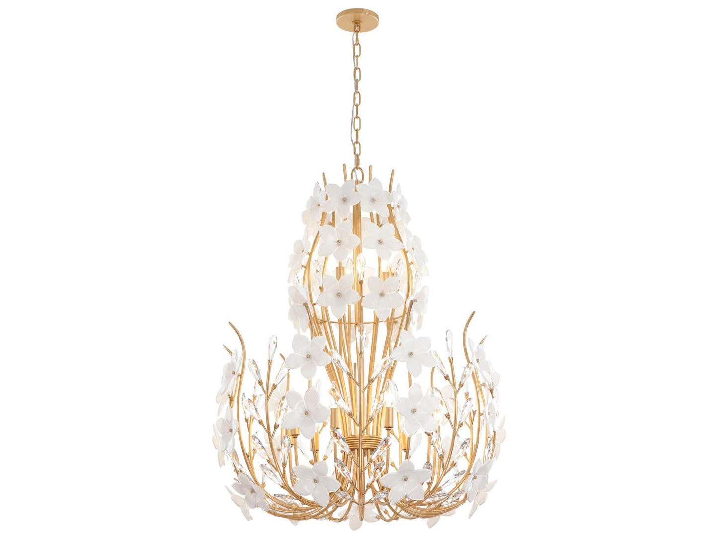 Varaluz Petal Court Chandelier French Gold 12-Light 32"W x 39"H