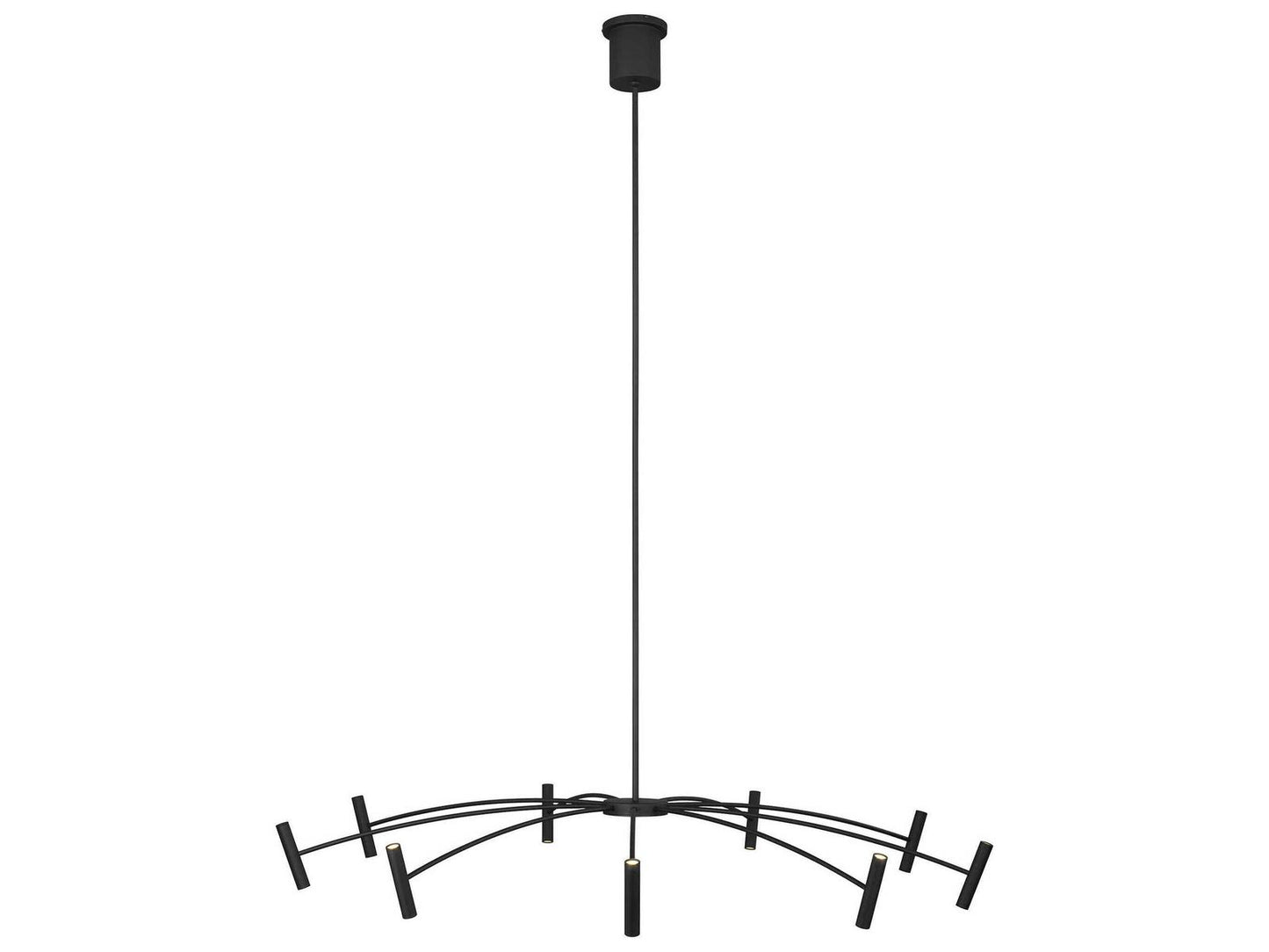 Visual Comfort Modern Aerial LED 50-Inch Chandelier in Matte Black