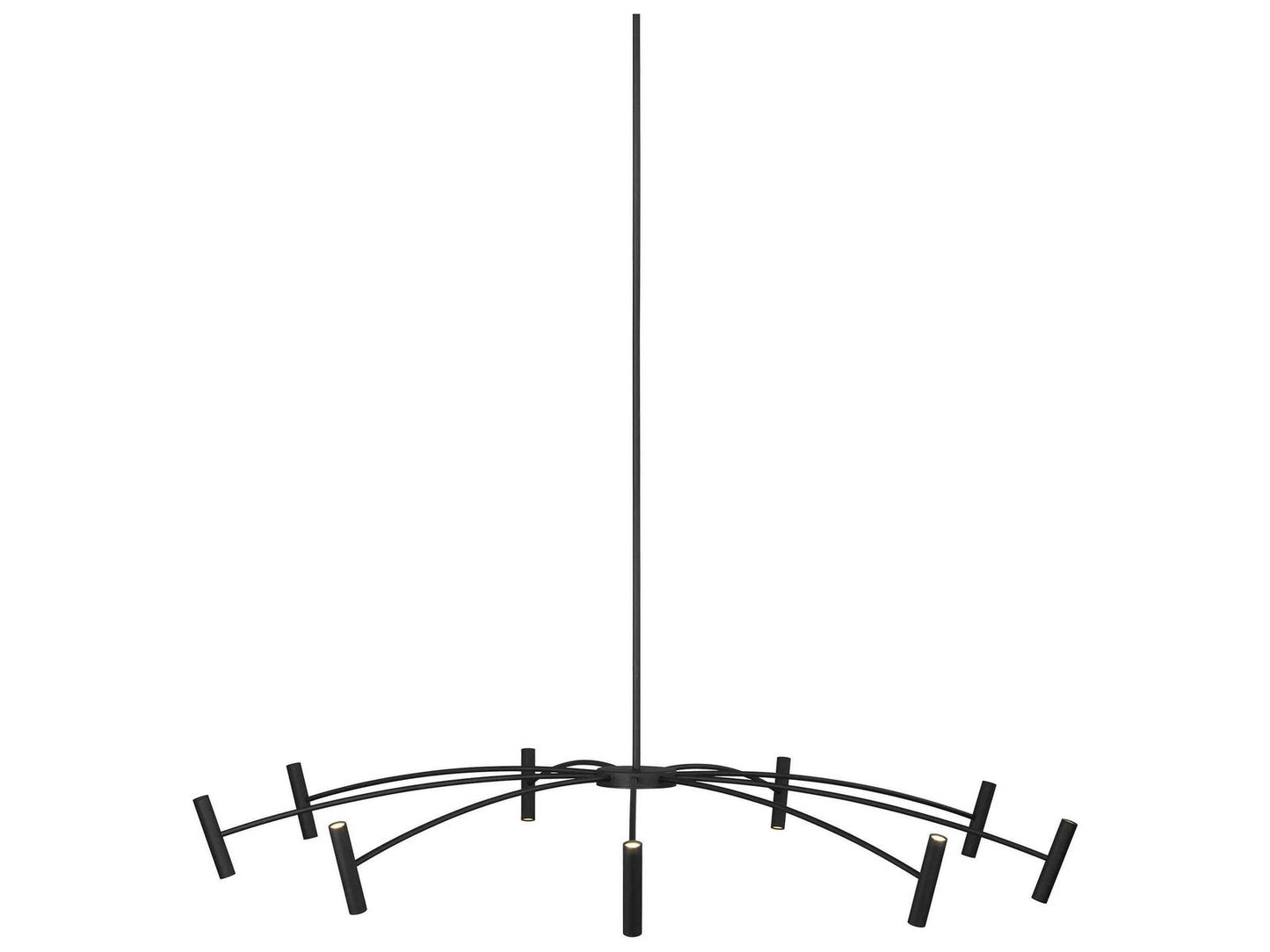 Visual Comfort Modern Aerial LED 50-Inch Chandelier in Matte Black