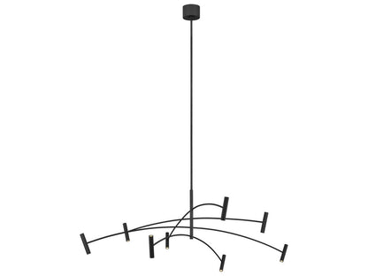 Visual Comfort Modern Aerial LED Chandelier in Matte Black