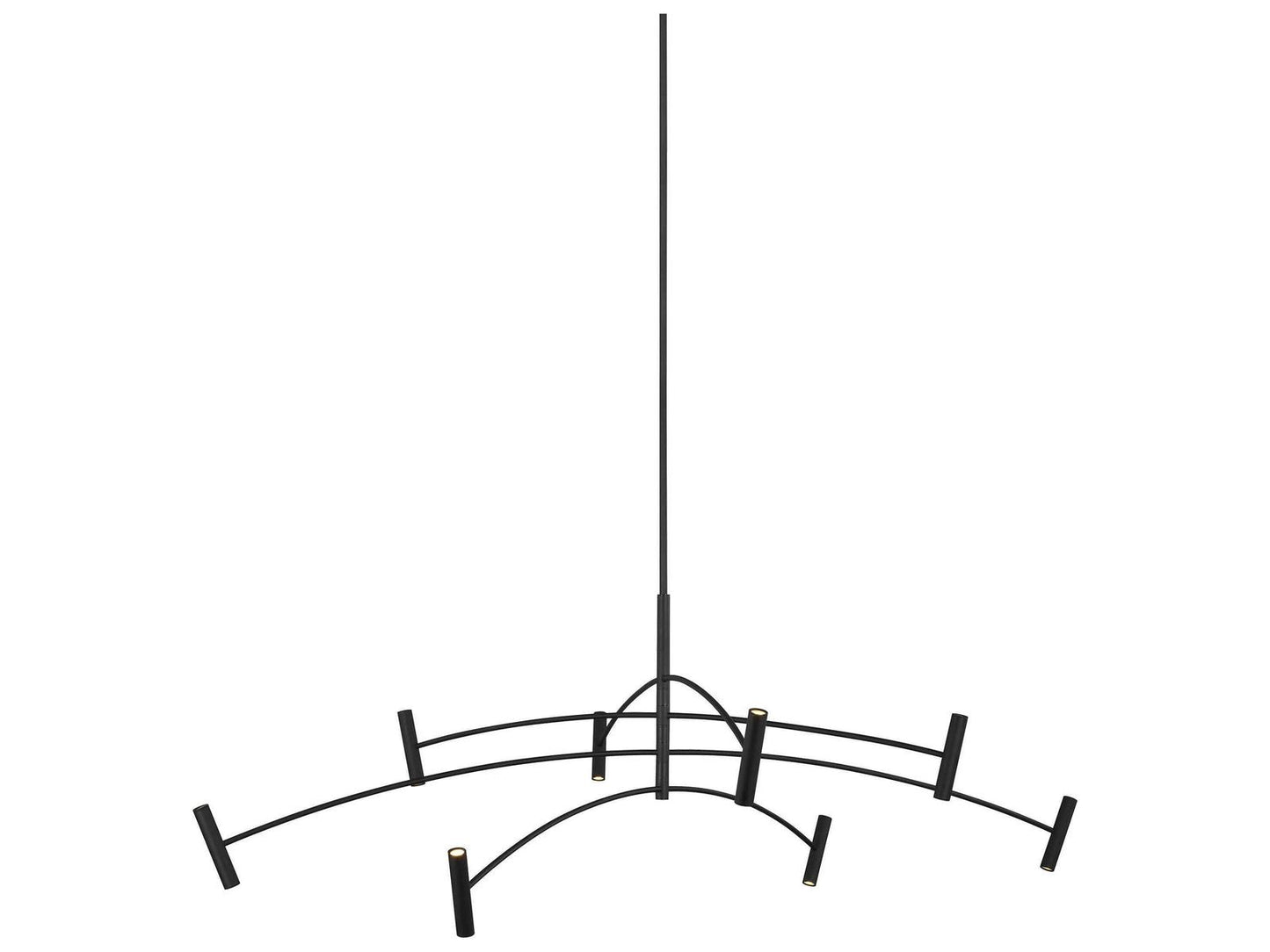 Visual Comfort Modern Aerial LED Chandelier in Matte Black