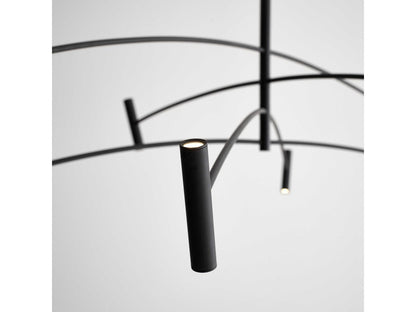 Visual Comfort Modern Aerial LED Chandelier in Matte Black