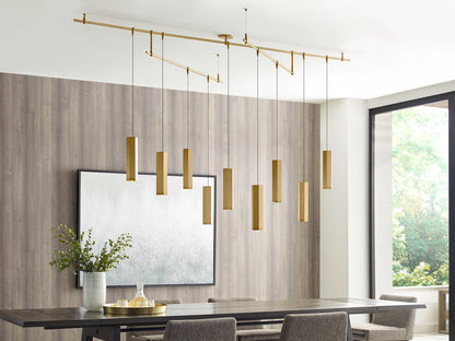 Visual Comfort Modern Blok 9-Light Linear Chandelier