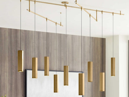 Visual Comfort Modern Blok 9-Light Linear Chandelier