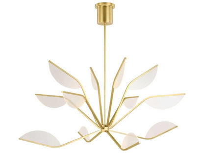 Visual Comfort Modern 12-Light Belterra Integrated LED Chandelier in Natural Brass
