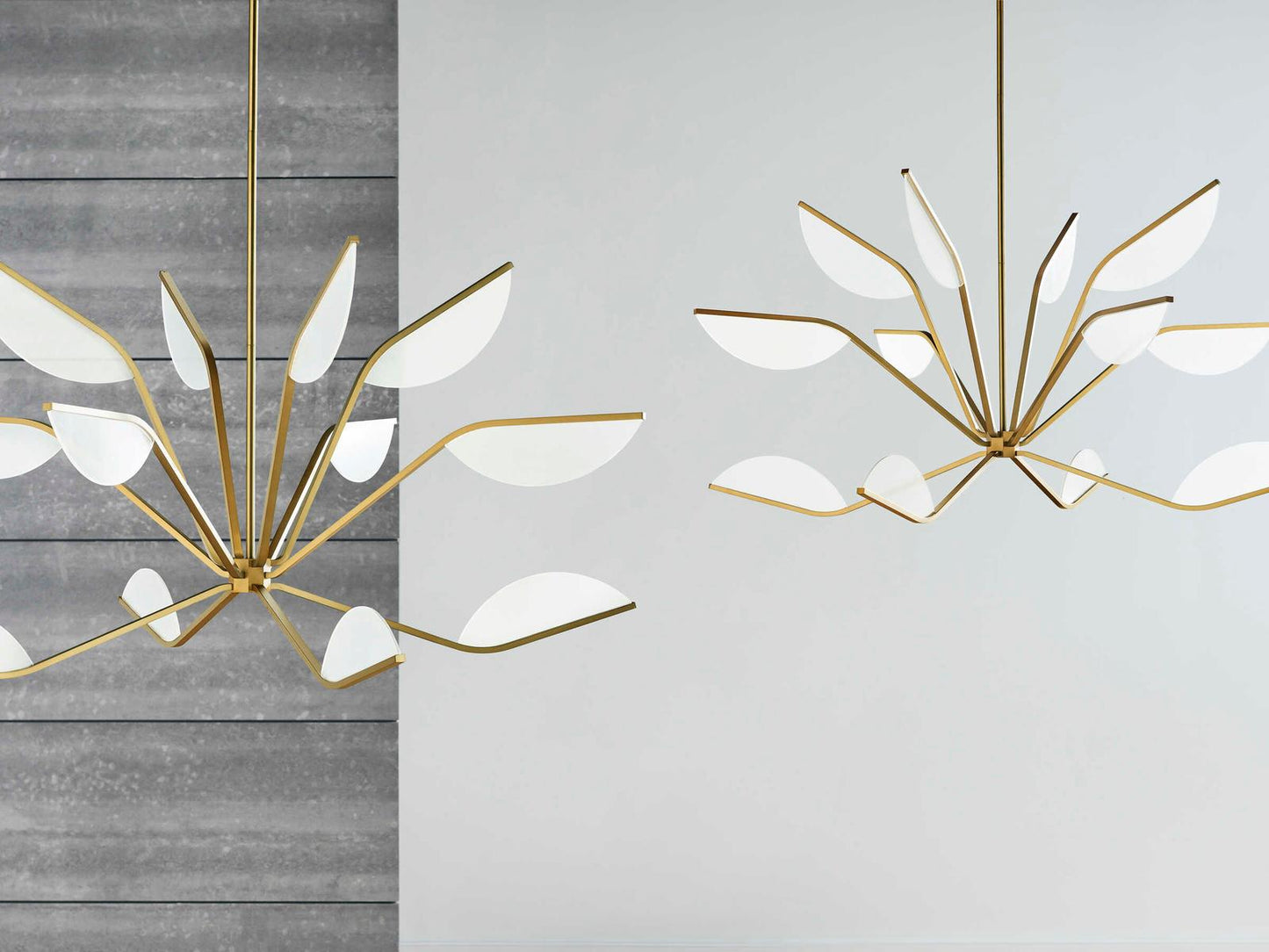 Visual Comfort Modern 12-Light Belterra Integrated LED Chandelier in Natural Brass